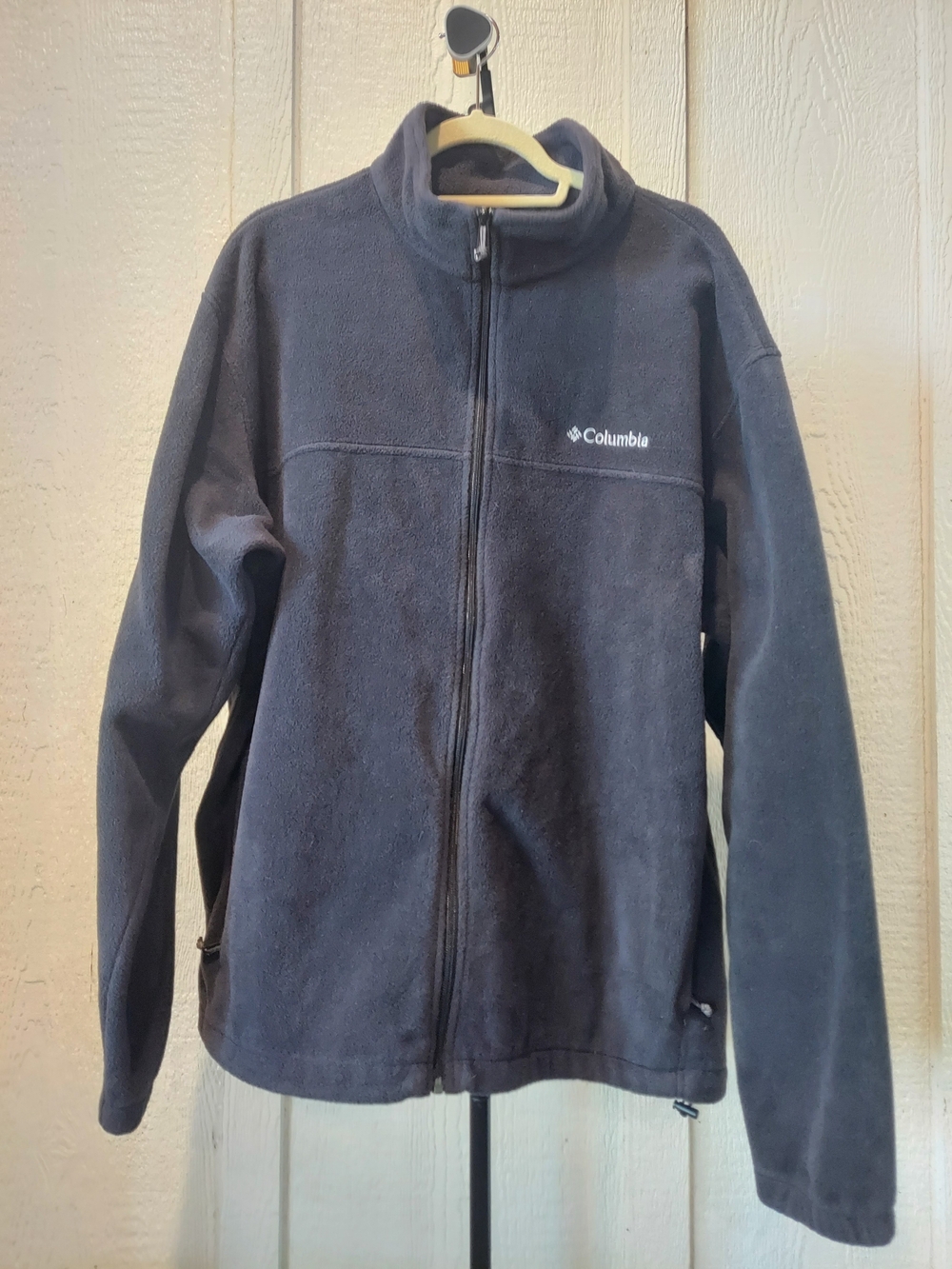 Columbia Men's Black Full-Zip Fleece Jacket With Drawstring Waist Size XXL